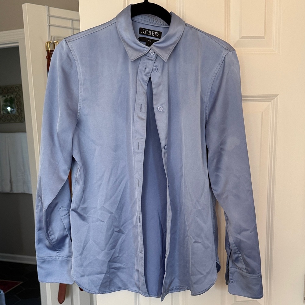 J. Crew Women's Blue Button Down Shirt